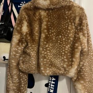 Fawn Deer Faux Fur Brown Jacket
